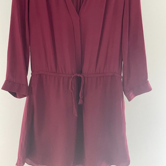 Babaton Maroon Silk Dress - Picture 2 of 3